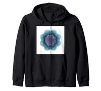 Blue Lotus Flower Mandala Sacred Geometry Meditation Zip Hoodie