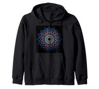 Blue Lotus Mandala Sacred Geometry Yoga Meditation Art Zip Hoodie