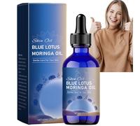 Blue Lotus Moringa Oil for Face&Body,Organic Moringa Seed Glow Face Oil,Moisturizing&Brightening Body Shimmer Oil for Women,Tightening&Lifting Anti-Aging Skin Care,Lotion with Blue Lotus Essential Oil