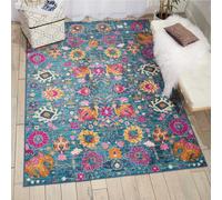 Blue Luxurious , Traditional Abstract , Floral Rug Easy To Clean Dining Room-160Cm X 221Cm