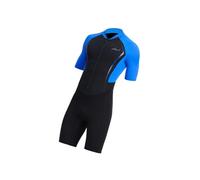(Blue, M) Mens Shorty Wetsuit Full Body Front Zip for Surf Spearfishing