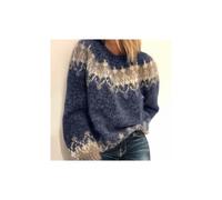 (Blue, M) Womens Jumper Top Winter Warm Sweater Ladies Cozy Long Sleeve Chic Pullover Wool