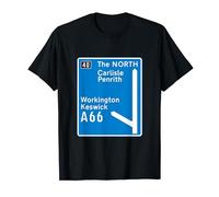 Blue M6 Motorway Sign - Cumbria, Penrith, Carlisle, Keswick T-Shirt