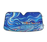 Blue Magic Star and Moon Automotive Interior Sun Protection Foldable Reflective Windshield Full Protection Windshield Protector Solar para carros