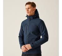 Blue male 4XL Regatta Professional Men's Waterproof Venturer 3 Layer Printable Hooded Softshell Jacket Blue, Size: 4XL