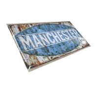 Blue Manchester Vintage Metal City Sign England landmark Metal Plaque 30X15cm