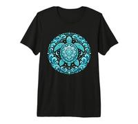 Blue Mandala Tribal Sea Turtle Premium T-Shirt