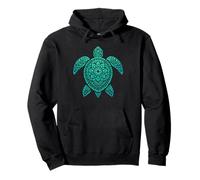 Blue Mandala Tribal Sea Turtle Pullover Hoodie