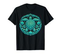 Blue Mandala Tribal Sea Turtle T-Shirt