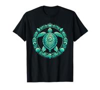 Blue Mandala Tribal Sea Turtle T-Shirt