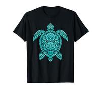 Blue Mandala Tribal Sea Turtle T-Shirt