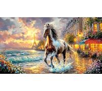 Blue-maned-horse-galloping-through-stormy-sky 1000 Pieces Puzzle for Adults Recycled Paper Fun and Challenging Family Game Great Gift Idea for Wall Decoration and Gifts 70x50/1000pcs