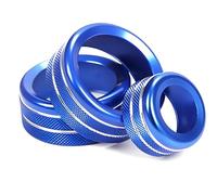 Blue Manual AC Air Conditioning Climate Control and Radio Volume Knob Ring Covers for BMW 1 2 3 3GT 4 X1 Series (F20 F22 F30 F31 F32 F33 F80 F82 F87 F48)
