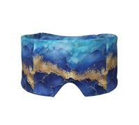 Blue Marble Abstract Gold, Full Eye Covers Light Blocking Eye Mask Sleep Eye and Ear Muffs