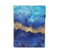 Blue Marble Abstract Gold, PU Leather Laptop Sleeve, Notebook Bag Laptop Case Sleeve Tablet Briefcase