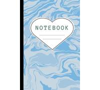 Blue Marble Composition Notebook: Lined Notebook with Aesthetic Heart: 100 Pages of Wide Ruled Abstract Swirl Design for Students, College and Office, Standard Size 6x9 inches.