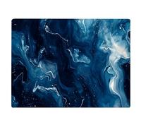 Blue Marble Kitchen Glass Cutting Board Ocean Decorative Gift Marbled Granite Stone Rock Gift For Her Mom Wife (Dark Marble)
