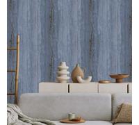 Blue Marble Metallic Wallpaper Gold Shimmer Textured