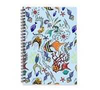 Blue Marine Fish 2026 Diary A5 To Do List Notebook Notebook 2026 Diary for Women and Journal for Teacher Week To View Monthly Year Planner with Dotted Line Note Page Slim