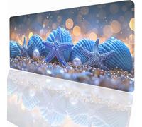 Blue Marine Life Mouse Mat 47.4x23.7 inch Large Gaming Mouse Pad Desk Mat Stitched Edges, Non Slip Rubber Base, Waterproof Surface, Computer Accessories for Home Office Decor Gift LMDT13664