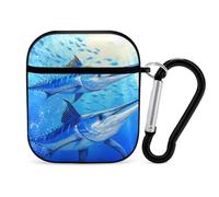 Blue Marlin Case Compatible with AirPods 1/2 Protective Cases Cover Hard Shell for Women Men