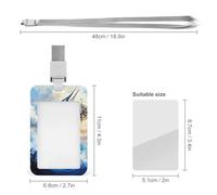 Blue Marlin Fish ID Badge Holder with Lanyard Name Card Holders for Nurse Teacher Officer