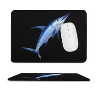 Blue Marlin Fish Mousepad with Stitched Edges