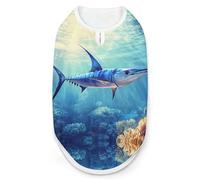 Blue Marlin Fishes Dog Shirt Cat Tank Top Pet Clothes Sleeveless Summer T-Shirts for Small Medium Puppy