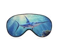 Blue Marlin Fishes Sleep Mask Eye Cover for Sleeping Men Women Light Blocking Travel Blindfold