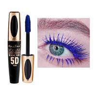 Blue Mascara,5D Silk Fiber Eyelash Volume with Soft Brush, Lash Sensational Volumizing,Long-Lasting Waterproof No Smudge with False Lash Effect(Black Tube-Blue)