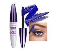 Blue Mascara 5D Silk Fiber Lash Mascara Waterproof Colorful Mascara, Boost Volume Lash Primer Mascara, Smudge-Proof Natural Length Durable Curling Blue Mascara, No Clumping, Lasting All Day