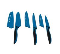 (Blue) Mason Cash 3 Piece Non Stick Kitchen Knife Starter Set