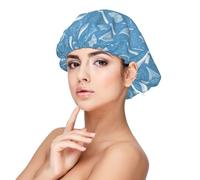 Blue Math Illustration Print Satin Silk Bonnet for Sleeping Women, Adjustable Double Layer Satin Hair Bonnet Night Sleep Cap for Curly Hair