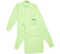 Blue Max Banner Boy's Twin Pack B Long Sleeve School Shirt, Green, 14.5" Collar