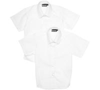Blue Max Banner Girl's Twin Pack Short Sleeve School Blouse, White, 30" Chest