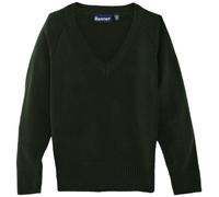 Blue Max Banner Junior Unisex Premier V-Neck School Jumper, Bottle, 34" Chest