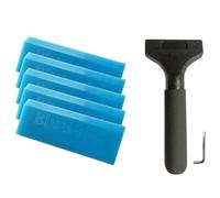 Blue MAX Squeegee Plastic Handle & 5pcs Extra BlueMax Rubber Blades Spare Window Blackout Film Squeeze Car Vinyl Glass Clear