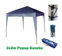 (Blue) Mcc@home GAZEBO 2x2m Pop-up Gazebo Waterproof Outdoor Garden Marquee Canopy