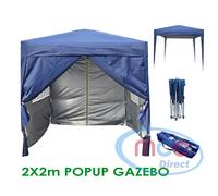 (Blue) MCC Pop-up Gazebo 2m x 2m With Sides
