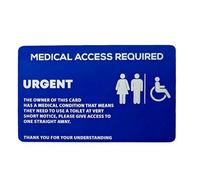 BLUE MEDICAL ACCESS CARD, to request urgent use of toilet (bladder/bowel condition)