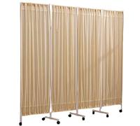 Blue Medical Privacy Screen, Portable Room Divider, Smooth Rolling Wheels, Foldable Hospital Partition, Durable Steel Frame, Easy Clean Fabric, Adjustable Angle for Clinic Office Use