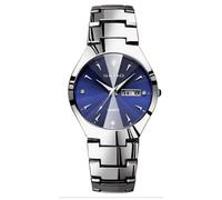 (blue) Men's Tungsten Steel Fashion Waterproof Quartz Watch Couple Gift