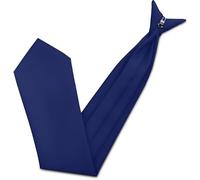 Blue Men’s Clip-On Tie - Pre-Tied Adjustable Neckwear with Strong Metal Clip, Solid Polyester Design for Formal Events, Weddings, Funerals, Office, Work Uniforms & Prom - Easy to Wear & Washable