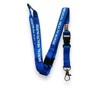 Blue Mental Health Nurse Lanyard with 3 Point Safety Breakaway (1)