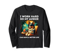 Blue Merle Australian Shepherd Lover Dog Design Long Sleeve T-Shirt