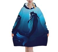 Blue Mermaid Blanket Hoodie - The Oversized Hoodie Sweatshirt Blanket - Soft, Comfortable, Flannel And Warm Hoodie Blanket For Every Occasion