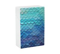 Blue Mermaid Fish Scale Cigarette Holder for Men Women, Personalized Cigarette Case, Cigarettes Smoking Accessories,Plastic Box with Switch Flip Closure