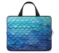 Blue Mermaid Fish Scale Laptop Bag Durable Laptop Sleeve Water-Resistant Notebook Bag for Computer Or Tablet