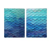 Blue Mermaid Fish Scale Passport Card Holder Travel Passport Covers Case Pu Passport Book Cover Passport Wallet Cover Case Passport Protective Cover Unisex Passport Protector, style, 20.3x13.8cm