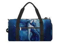 Blue Mermaid Gym Bag Travel Duffel Bags for Men Women Large Weekender Bags Carry On Overnight Duffle Bag with Shoe Compartment for Workout, style, One Size